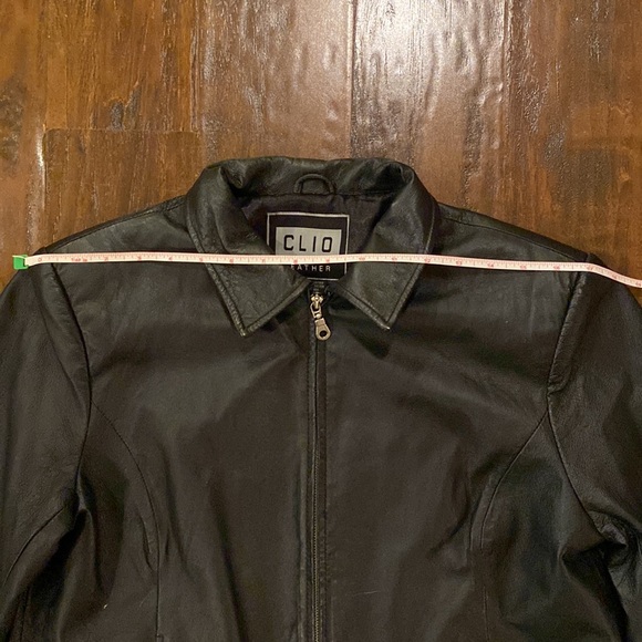 Vintage CLIO Leather Black 100% Leather Coat Women’s Size 8 - Picture 13 of 15